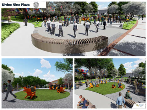 Artist rendering of Divine Nine project on campus of Georgia Tech