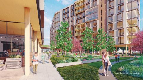 Artist rendering of new residence hall planned for campus of Georgia Tech 