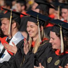 Group of Georgia Tech students at commencement ceremony.
